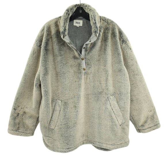 Buckle BKE Plush Pullover Gray Quarter Snap Sz XL Pockets Knit Lining Super Soft - Picture 1 of 13